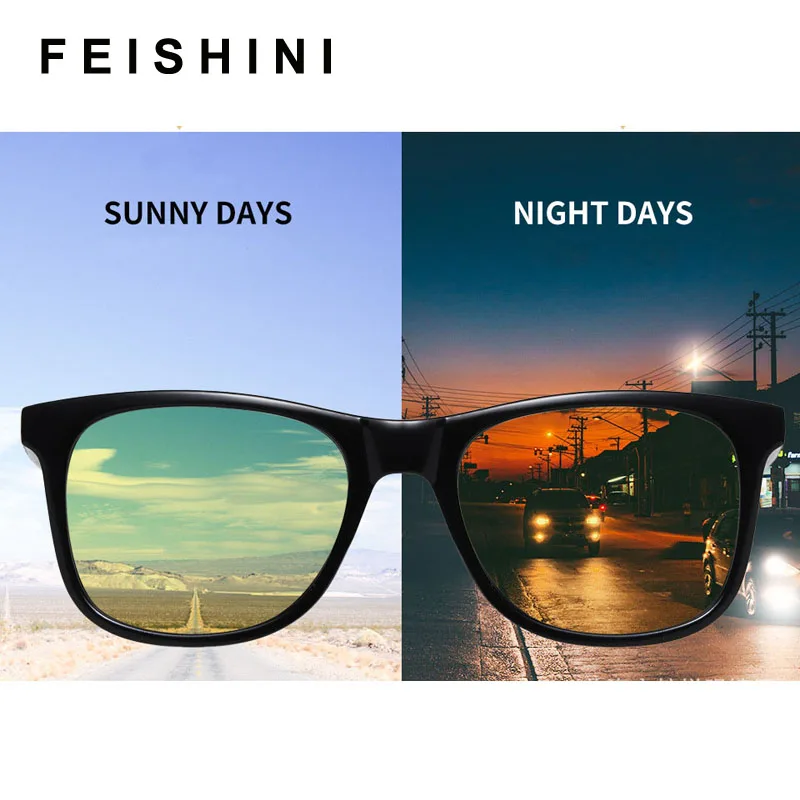 Feishini 2020 поляризационные фотохромные Солнцезащитные очки Мужские переходная