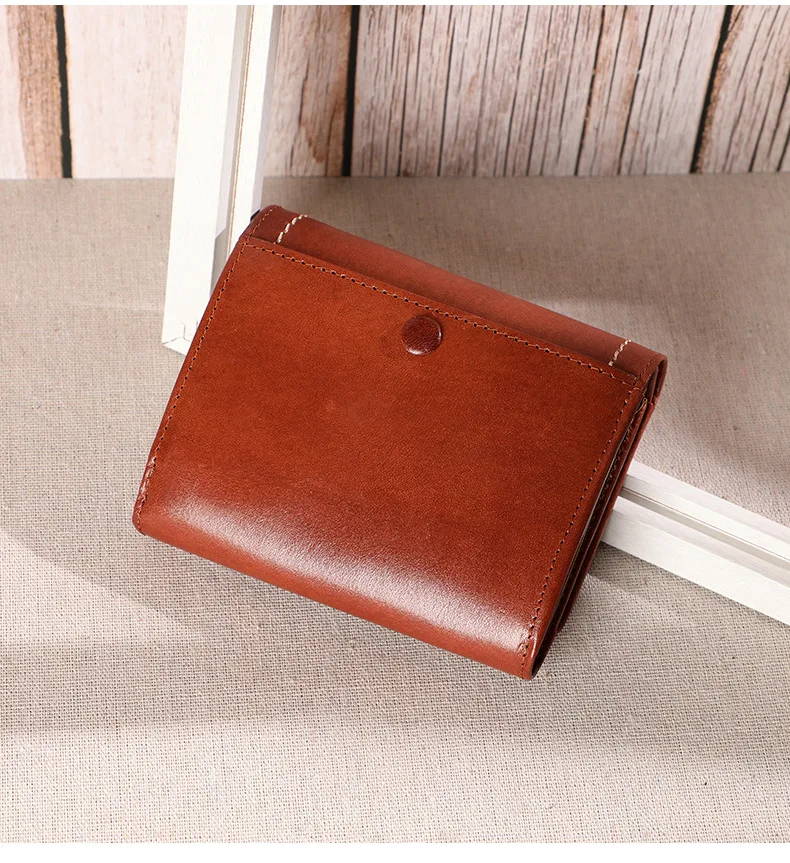 Genuine Leather Wallet For Women Vintage Short Clutch Wallets Purse With Card Holder Zipper Coin Pocket Bag Female Portefeuille