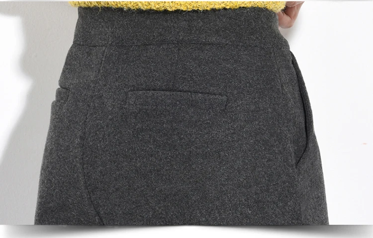 2XL полуширокие шорты для осени и зимы, шерстяные женские шорты с высокой талией, свободные женские шорты размера плюс DC47
