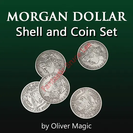 Morgan Dollar Shell and Coin Set-магический трюк, веселая магия, вечерние, Волшебная монета