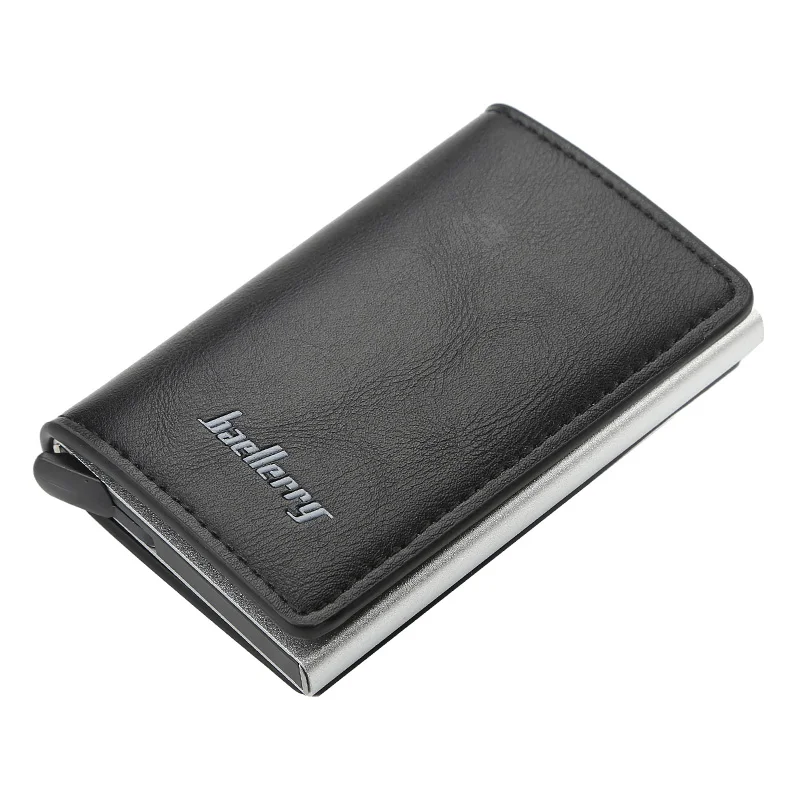 

Aluminum Mens Anti Rfid Credit Card Holder Men Wallet Brand Business Card Holder Metal Card Case Women Purse Leather Mini Wallet