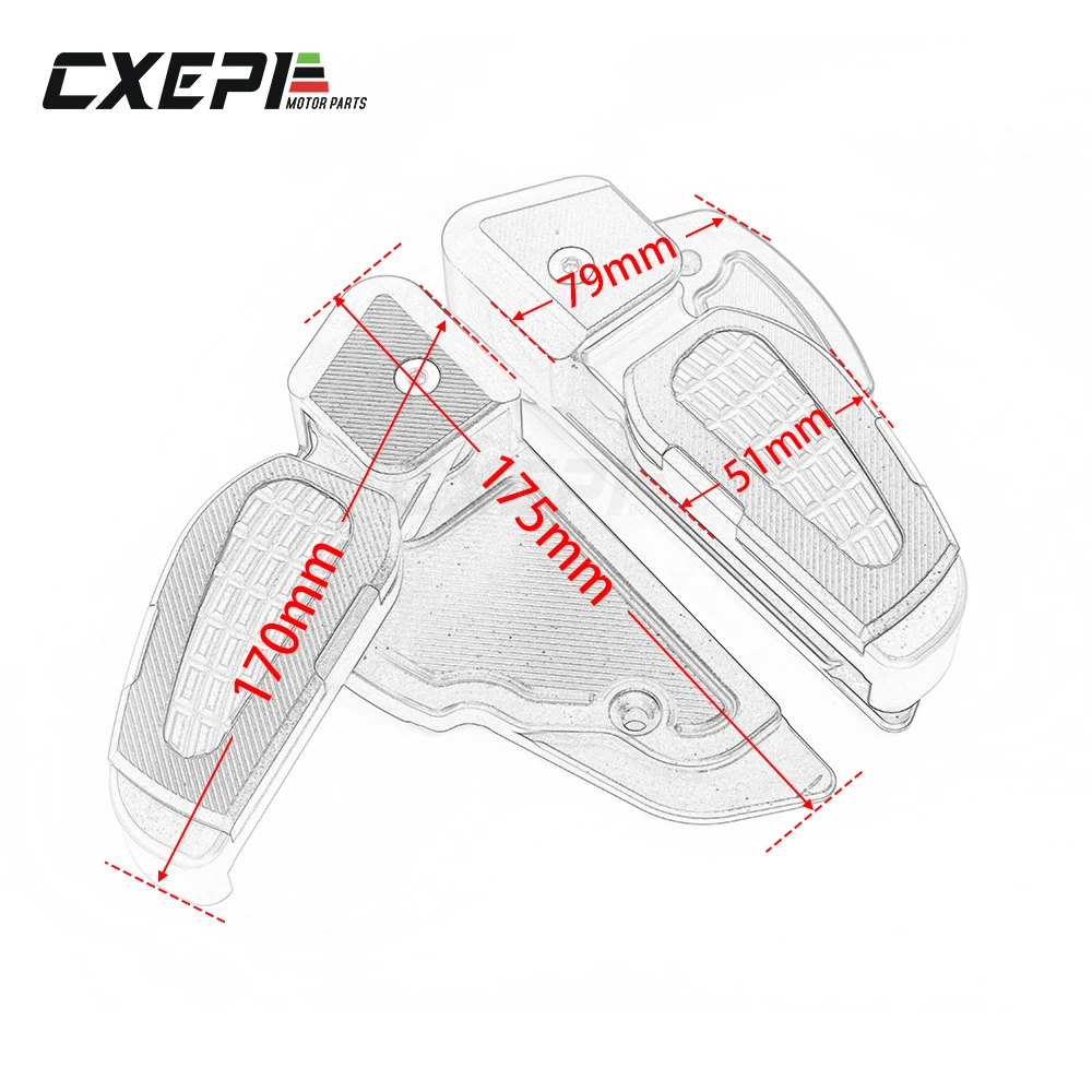 Для Vespa Primavera Sprint 150 Vespa Мотоцикл с ЧПУ ног шаги сзади пассажирских Складная сапоги педали ножной подставки коврики