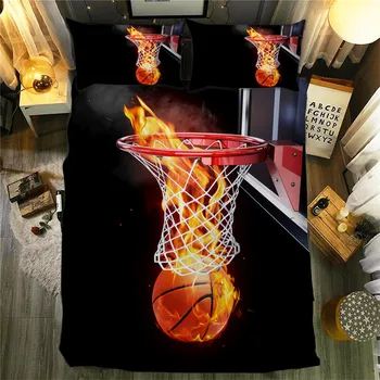 

3D Printed Duvet Cover Set Basketball Sport Game Queen King Bed Linen Twin Single Size Double Bedding Set Kid Boys Home Bed 3pcs