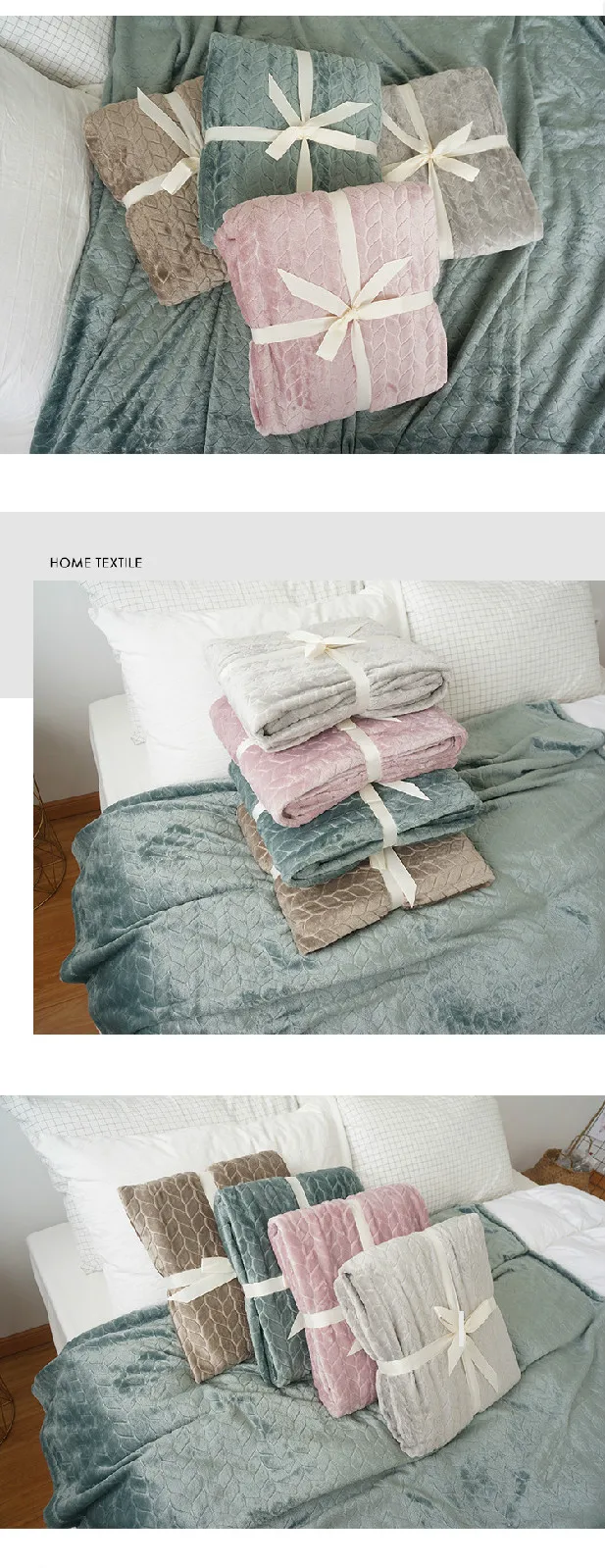 Фланелевое одеяло, Коралловое Флисовое одеяло, одеяло для сна, толстый плед для отдыха, однотонное одеяло для дивана