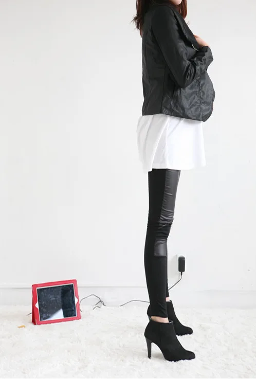 AliExpress модели в Европе и Америке, крутые, для похудения, искусственная кожа, матовые, женские Капри, леггинсы Yiwu
