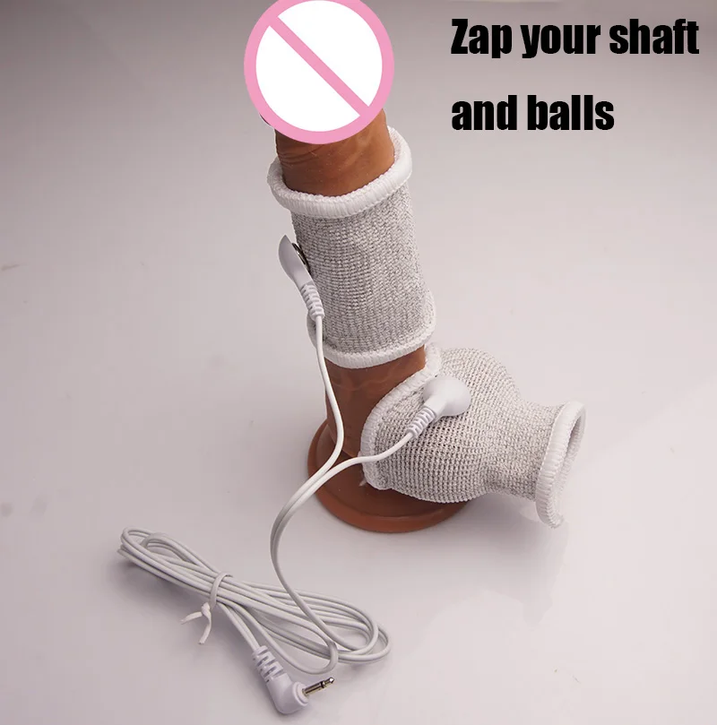 Electro Shock Therapy Conductive Elastic Penis Ring Electric Play Cock Ball Stretcher Estim Electrical Stimulator electro sex toys electric sex toys penis rings