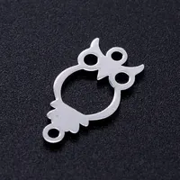 Breloques en acier inoxydable pour bricolage, 10 pièces/lot, motifs chat mignon, oiseau, hibou nocturne, libellule, connecteurs de bracelet, vente en gros 2