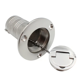 

1-1/2 inch(38mm) Boat Fuel Deck Fill/ Filler with Keyless Cap Marine 316 Stainless Steel Hardware for Boat Yacht Caravan