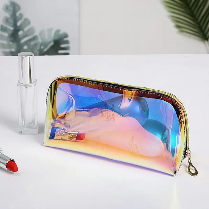 New Hot Sale Laser Design Transparent Travel Storage Bag Female Waterproof Jelly Bag PVC Cosmetic Bag For Female Makeup Bags - Цвет: 10