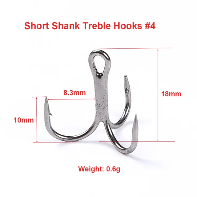 MIZUGIWAFree Shipping Fishing Hook 100pc/Lot 2/4/6/8/10/12# High Carbon  Steel Treble Hooks Fishing Tackle Black