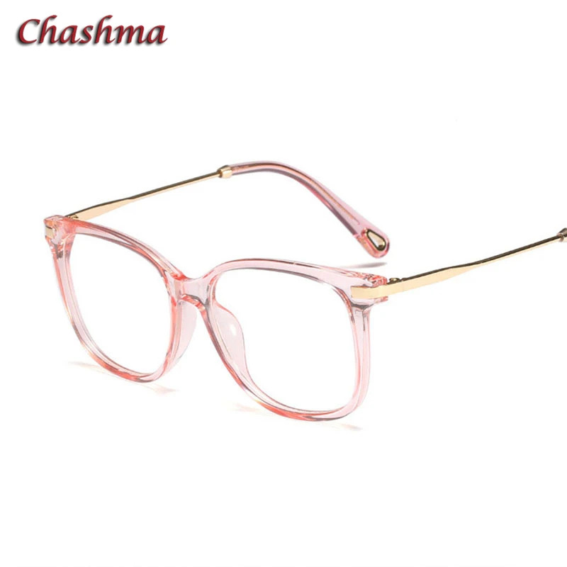 Transparent Pink Chashma очки, оправа для подростков, оптические очки для женщин, кошачий глаз, очки для студентов, модные очки по рецепту - Цвет оправы: Transparent Pink