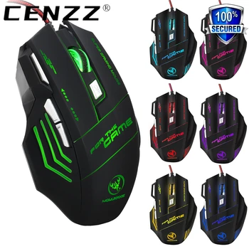 

New spot 7 button color LED 5500DIP High-end brand mechanical macro definition Cool LED variable light effect good gaming mouse