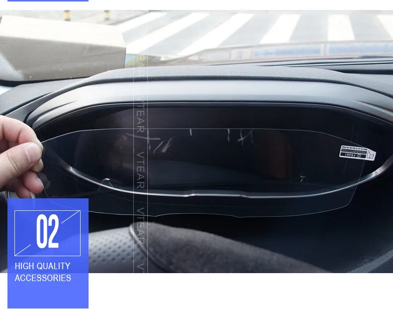 Vtear для peugeot 3008 5008 Приборная панель автомобиля закаленное стекло экран Защитная пленка для украшения интерьера аксессуары ,автотовары,аксессуары для авто