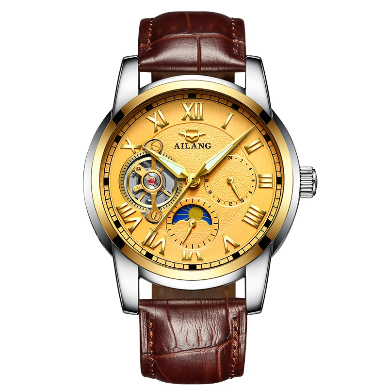 

AILANG 8520 Switzerland watches men luxury brand automatic mechanical Tourbillon Moon phase high-quality waterproof Business