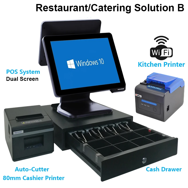 Pos System Touch All In One Windows Hardware With Software For Supermarket Or Restaurant Printers Aliexpress