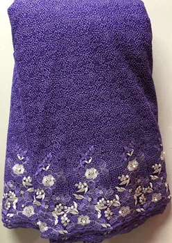 

Latest African Laces Fabrics Embroidered African Guipure French Lace Fabric With Beads 2020 African French Net Lace SLL2865