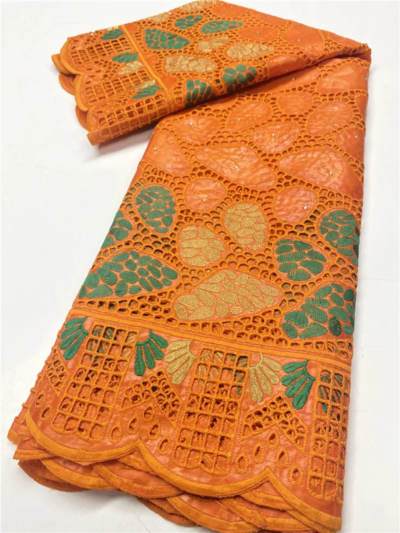 

African Bazin Riche Getzner Lace Fabric Brode Embroidery Nigerian Lace Fabrics 2020 High Quality Lace For Women Sewing YA3659B-5