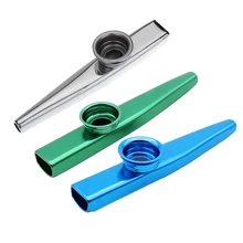 Kazoo алюминиевый сплав металл с 5 шт Подарочная диафрагма для флейты для детей меломанов, зеленый и синий и серебристый(3 комплекта