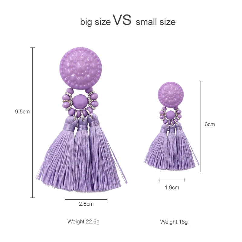 Bohemia Small Tassel Earrings for Women Green Multi-color Beads Fringe Earring Summer Earing Boucle D’oreille Pendante 2019 New