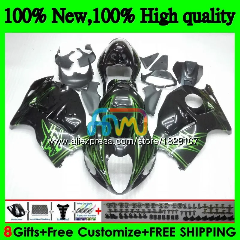 GSXR 1300 для SUZUKI Hayabusa GSXR-1300 2002 2003 2004 2005 2006 2007 49BS. 204 GSXR1300 96 02 03 04 05 06 цвета: зеленый, черный 07 обтекатель