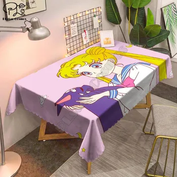 

Sailor Moon Tablecloth 3D printed Square/Rectangular Dust-proof Table Cover For Party Home Decor TV Covers