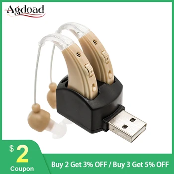 

Double Hearing Aid Rechargeable Mini Hearing Aids Invisible USB Ear Aid Sound Amplifier For The Elderly Deaf Hear Aid