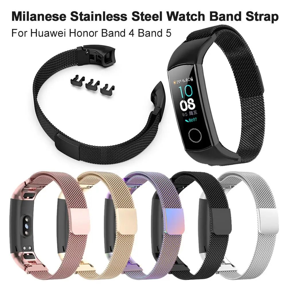 Магнитный ремешок для часов Milanese из нержавеющей стали Huawei Honor Band 4 5 аксессуары