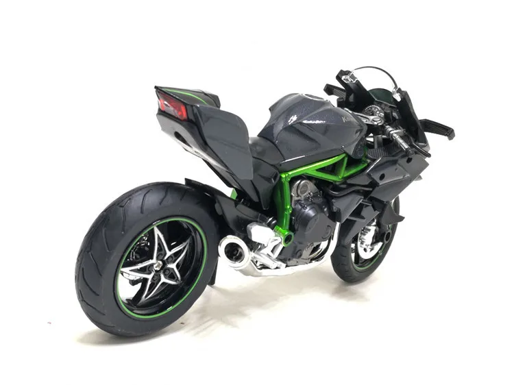 Huayi в коробке 1:12 Kawasaki Ninja H2R сплав модель мотоцикла Уличный велосипед металлический локомотив звук и светильник игрушка