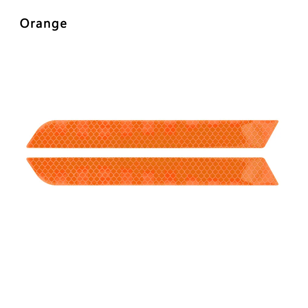 orange Универсальный 2 шт. Автомобильный багажник хвост ночной Предупреждение ющая светоотражающая лента с наклейками прочный задний бампер светящаяся наклейка отражатель - Цвет: orange