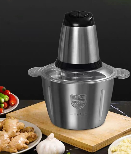 2 Speeds 200W Stainless Steel 2L Capacity Electric Chopper Meat Grinder Food  Processor Slicer Household Mincer Food Chopper - AliExpress