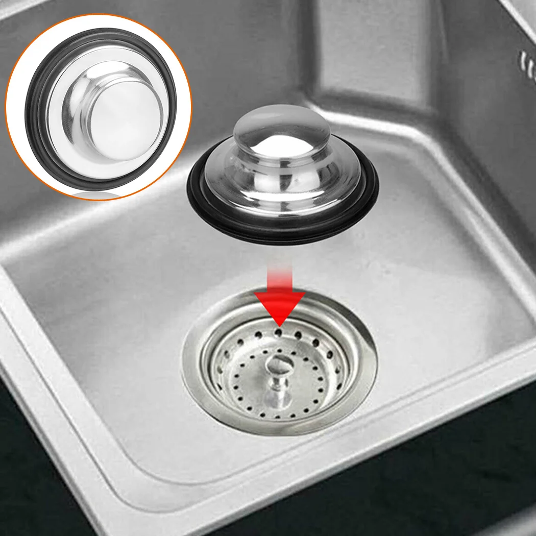 3.35in Stainless Steel Cover Kitchen Sink Strainer Drain Water Stopper Plug Filter Drainer Accessory | Обустройство дома