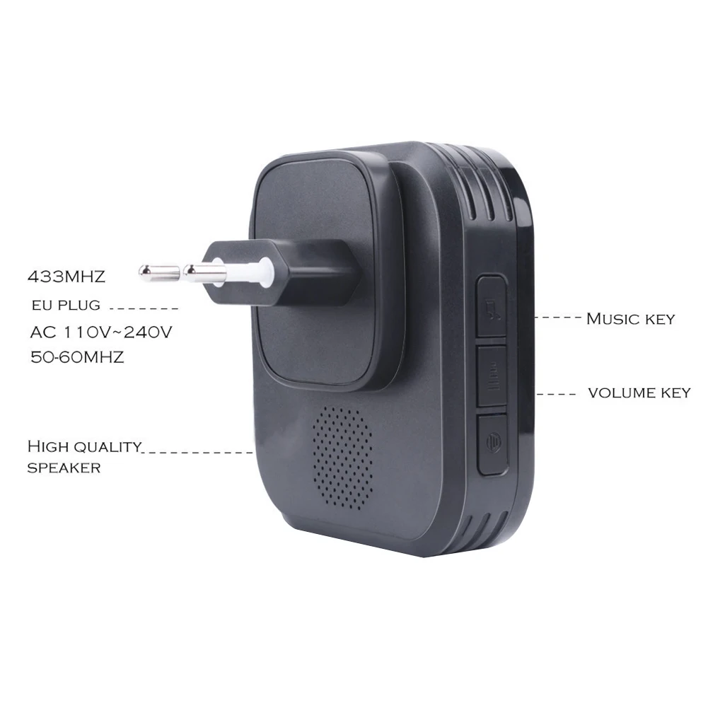 

Wireless Easy Install Home Door Bell No Battery Memory Function Safety Button Self-powered Waterproof Intelligent Smart Cordless