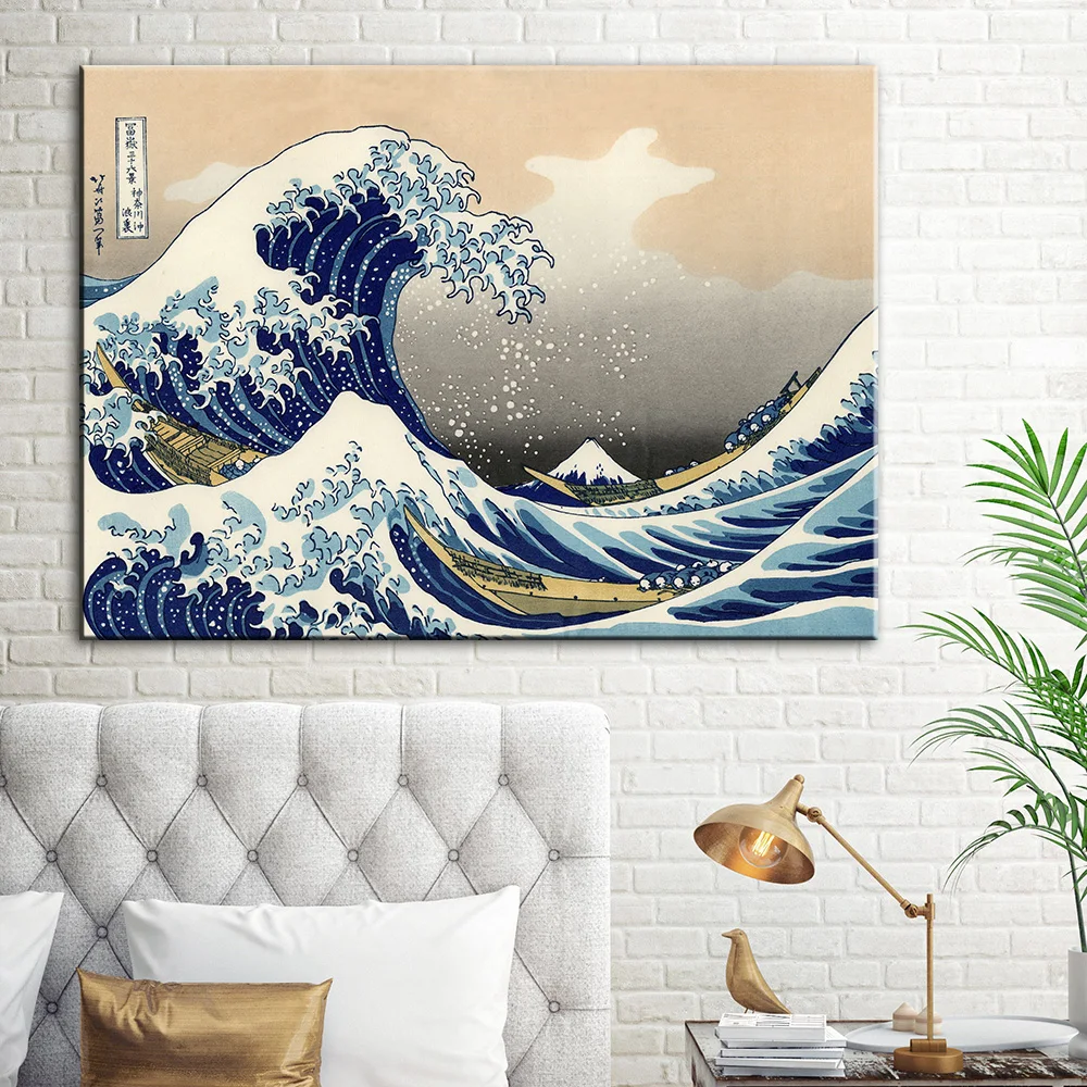 Картина Katsushika Hokusai художественная картина с надписью Great Wave Украшение стен