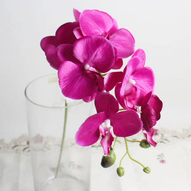 Phalaenopsis Орхидея шелк настоящий сенсорный цветок белый искусственный цветок для свадьбы цветок Орхидея Цветочный Рождественская вечеринка Z