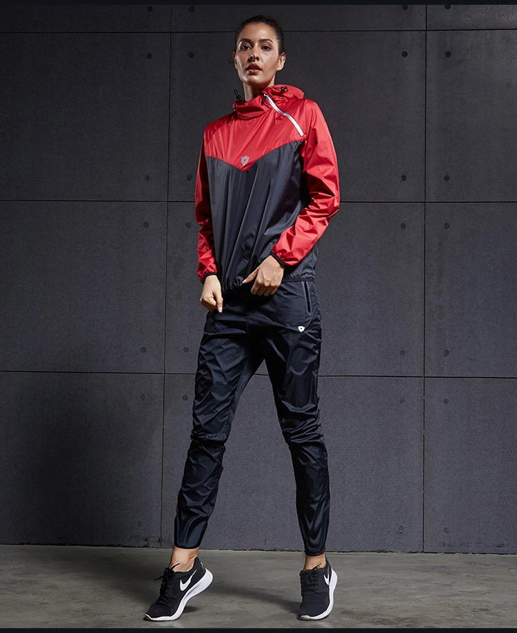 VANSYDICAL, куртка для бега, женская спортивная одежда с капюшоном, Женские топы для тренировок в тренажерном зале, для похудения, потливая, спортивная рубашка для сауны