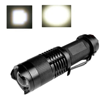 

Mini Zoom Electric Torch Outdoor Lighting Portable Flashlight Third Gear Adjust TP899