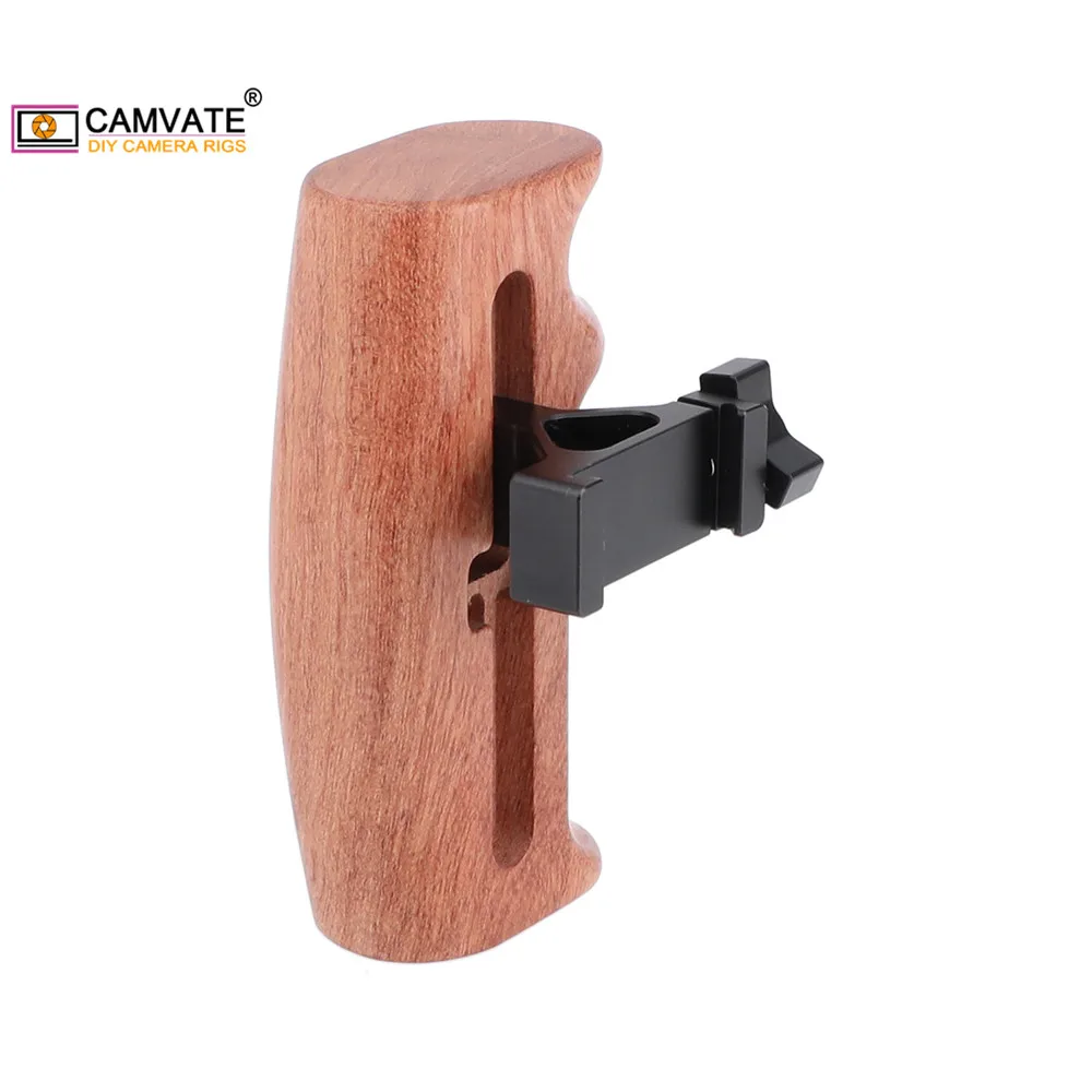 CAMVATE Wooden Handgrip for DSLR Camera Cage Bubinga,Right Hand 