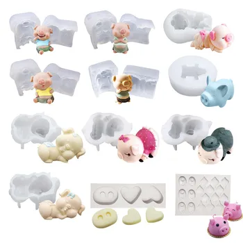 

3D Pig Silicone Candy Chocolate Fondant Candle Baking Mold Decorating DIY Cake