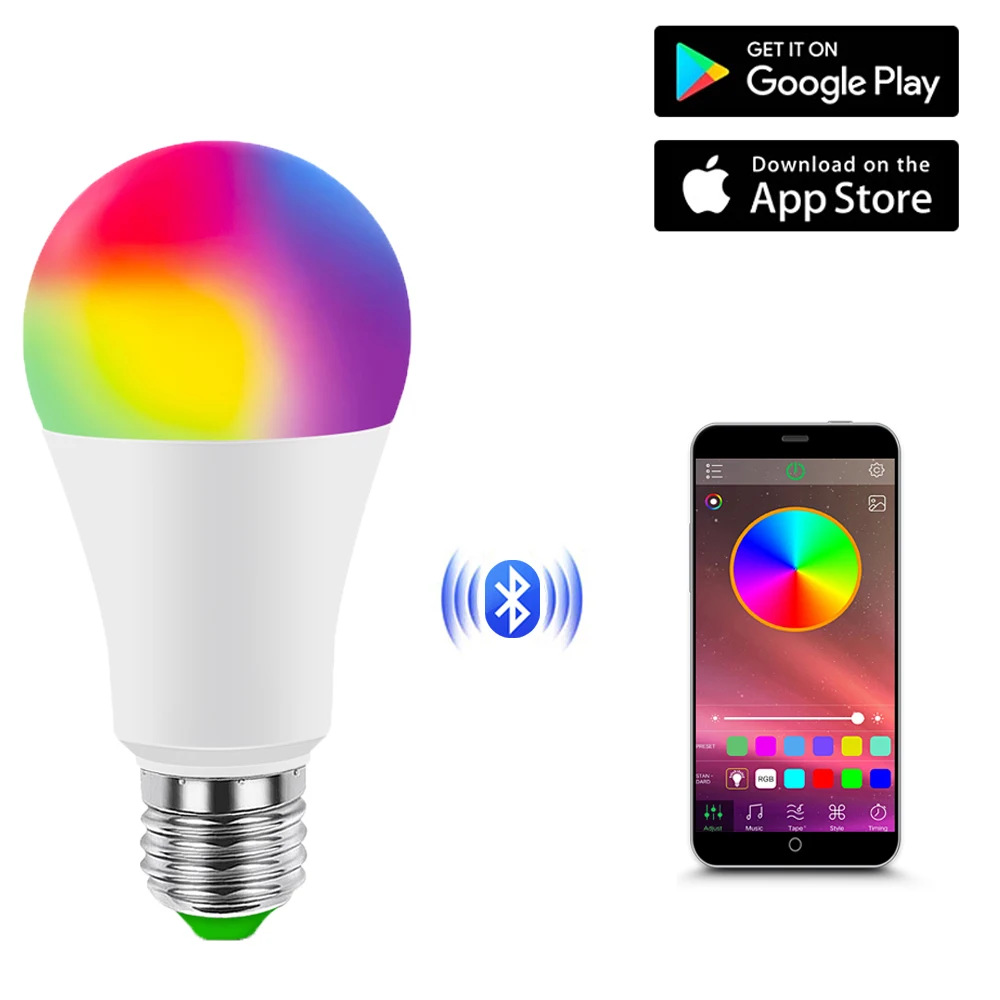 Smart-Lamp Light-Bulb Neon App-Control Music Bluetooth-4.0 Home Dimmable LED AC 85-265V
