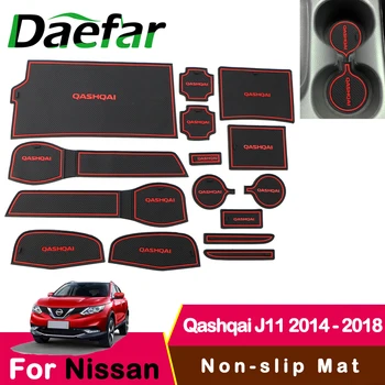 

For Nissan Qashqai J11 2014 - 2018 rubber mat door mat anti-slip Cup pad Interior decoration accessory styling Gate slot pad