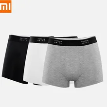 Xiaomi, новинка, мужские боксеры, 3 шт., высокая эластичность, мягкие, без следа, шелковистые, мужские шорты с четырьмя углами, хлопковые трусы, трусики