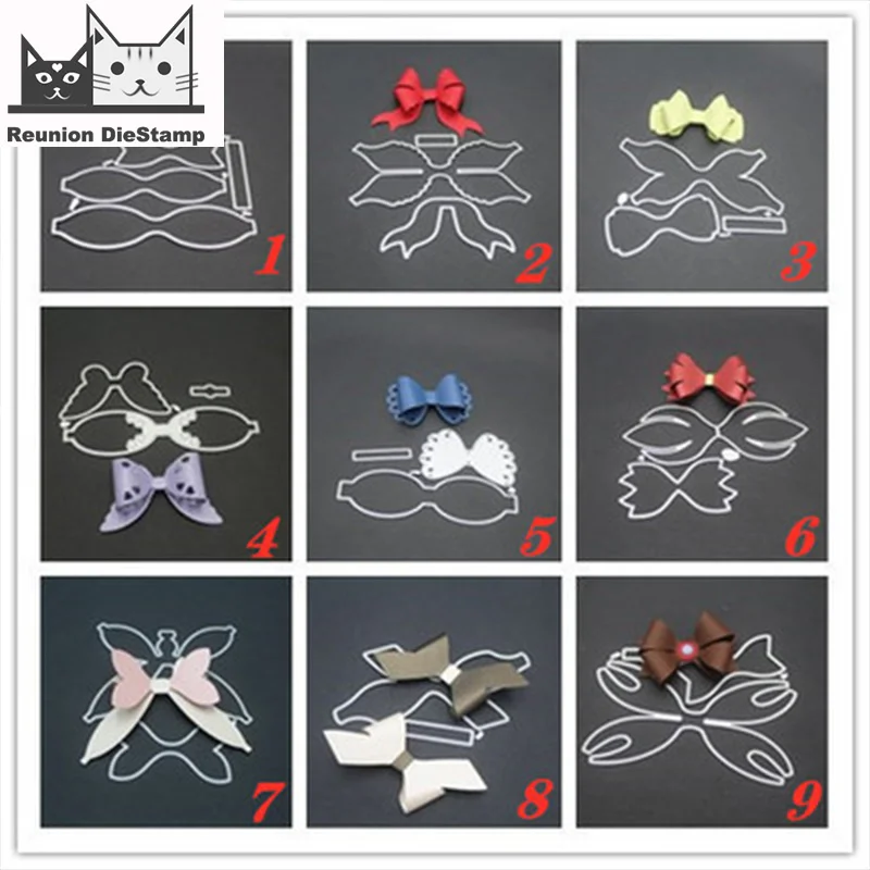 

Reunion 3D Bow Frame Metal Cutting Dies Stencils For DIY Scrapbooking Christmas Greeting Cards Decorative Embossing Template new