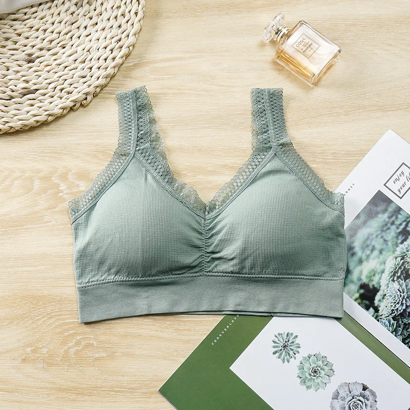 Women's Cotton Underwear Tube Tops Sexy Lace Bra Fashion Sports Solid Color Top Women's Push Up Bra Bandeau Top Sexy Lingerie