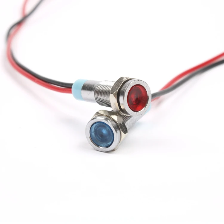 

6MM metal indicator with line signal LED power lamp car 3V5V6V12V24V36V48V110V220V