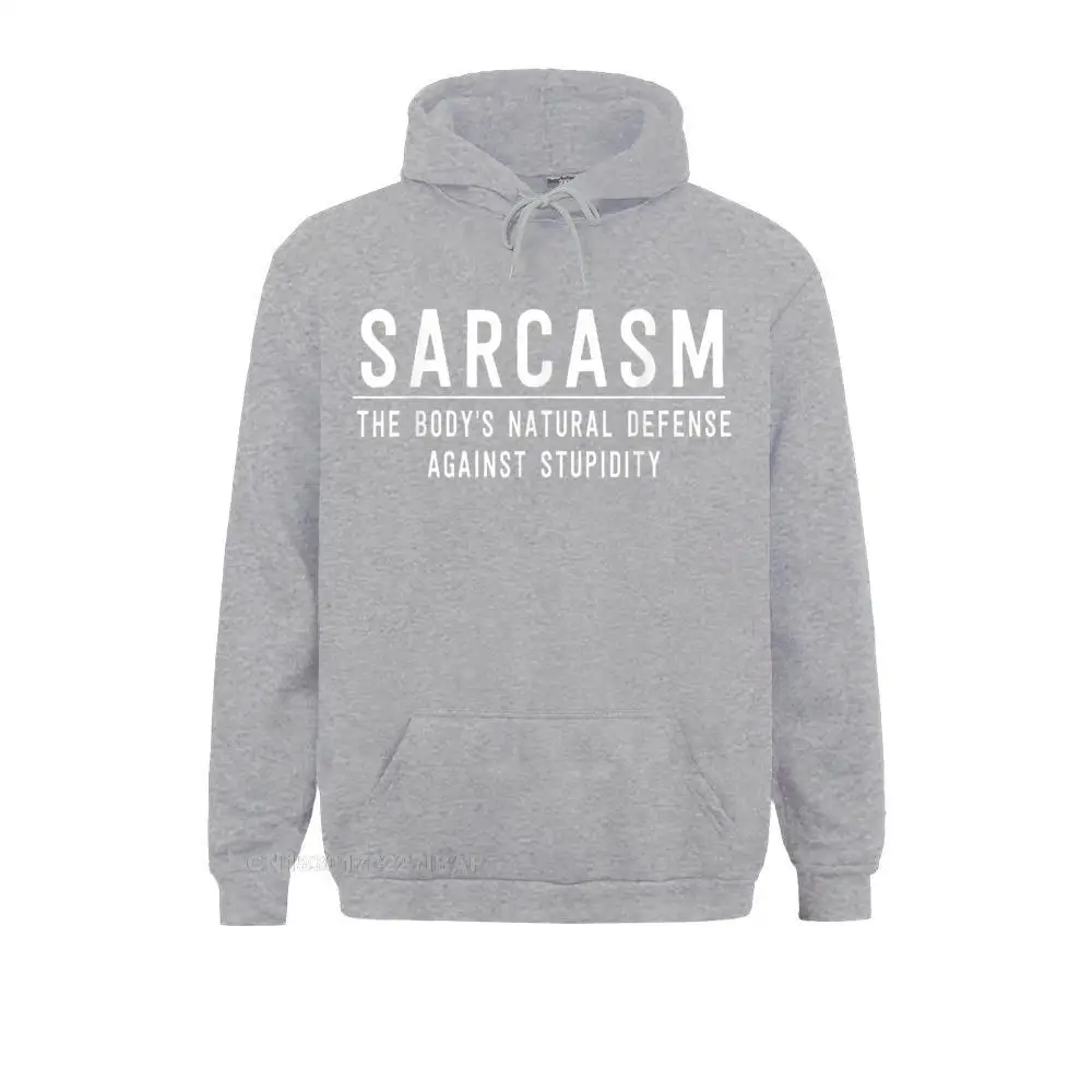 thumbnail image 1 of Sarcasmo La defensa natural del cuerpo contra la estupidez Sudaderas geniales para hombres Sudaderas con capucha de otoño Ropa de diseño Manga larga Rife, 1 of 5