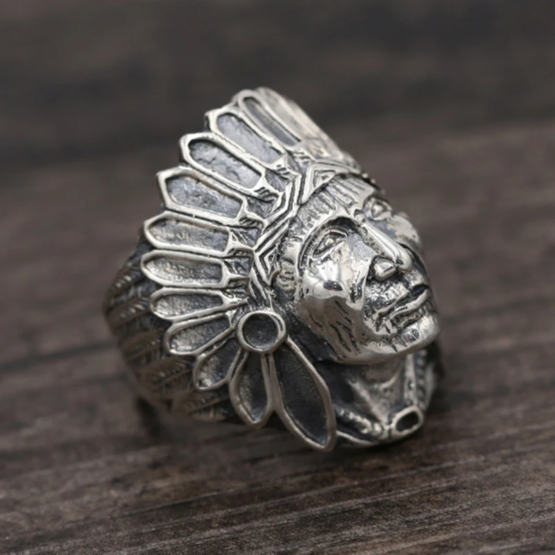 925 пробы серебряный индийский главный мужской Байкер Рокер панк кольцо J31 размер США от 8 до 12