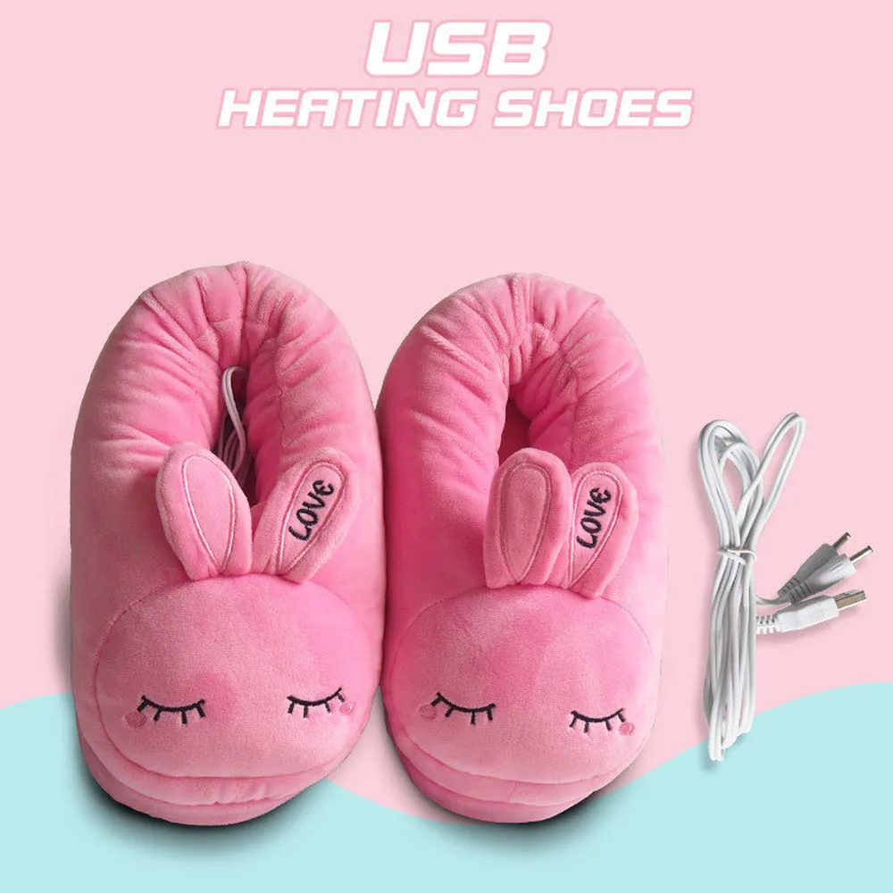 New USB Electric Foot Warmer Heating Pad Cartoon Comfortable Plush Winter Warm Heater for Home Slipper Warm Foot Heated Mat