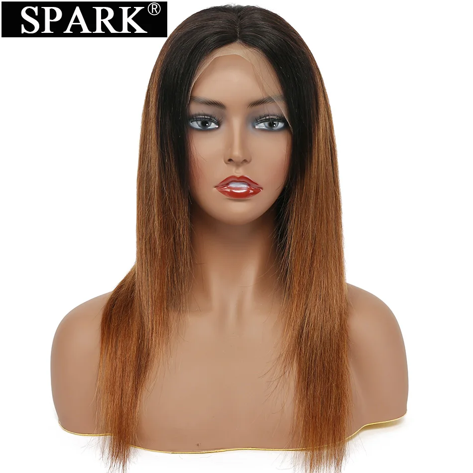 

SPARK Ombre Straight Lace Front Human Hair Wigs Pre Plucked Hairline 13*4 & 4*4 Lace Frontal wig 10-26 inch Brazilian Remy Hair