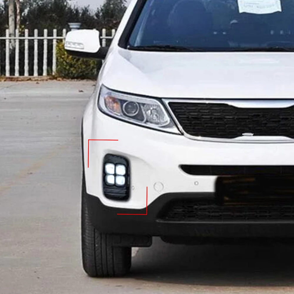 CSGJMY 1 пара для KIA Sorento 2013 2014 дневные ходовые огни дневного Светильник СВЕТОДИОДНЫЙ