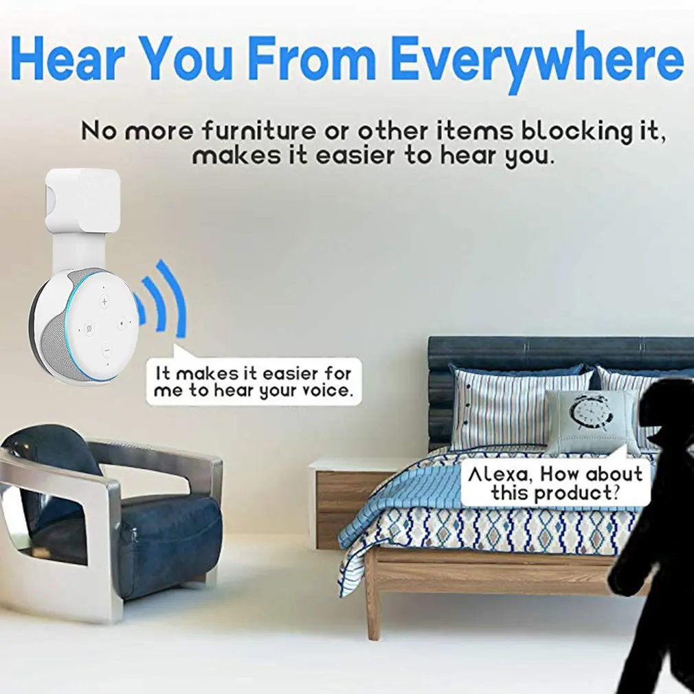 Розетка настенный держатель для Echo Dot 3 кронштейн домашний музыкальный держатель динамика голосовой помощник в кухне спальни портативный аудио стенд